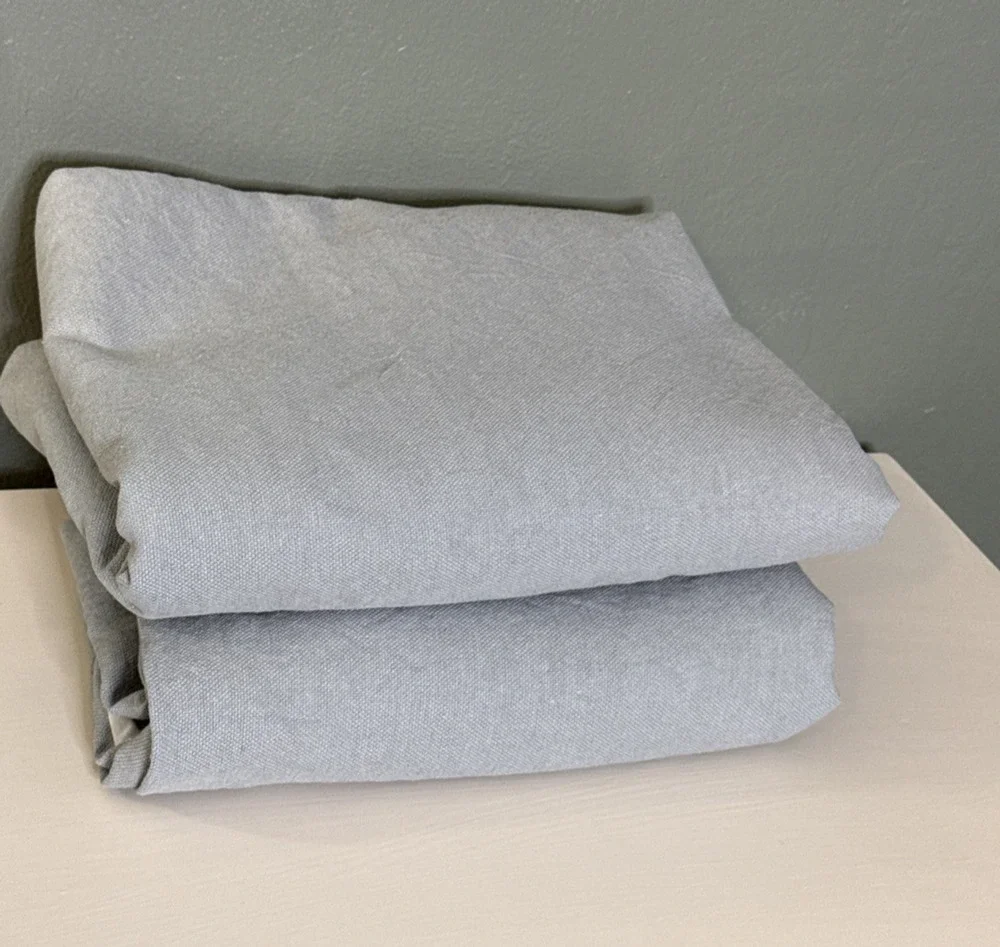 Pottery Barn Light Blue 50 W x 84 L Cotton Linen Curtains. Set of 2 Drapes Pair